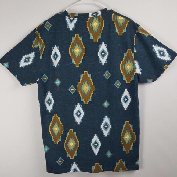 Nomad Shirt Mens Large Blue Crewneck Printed All Over Short Sleeve Casual - Picture 2 of 6